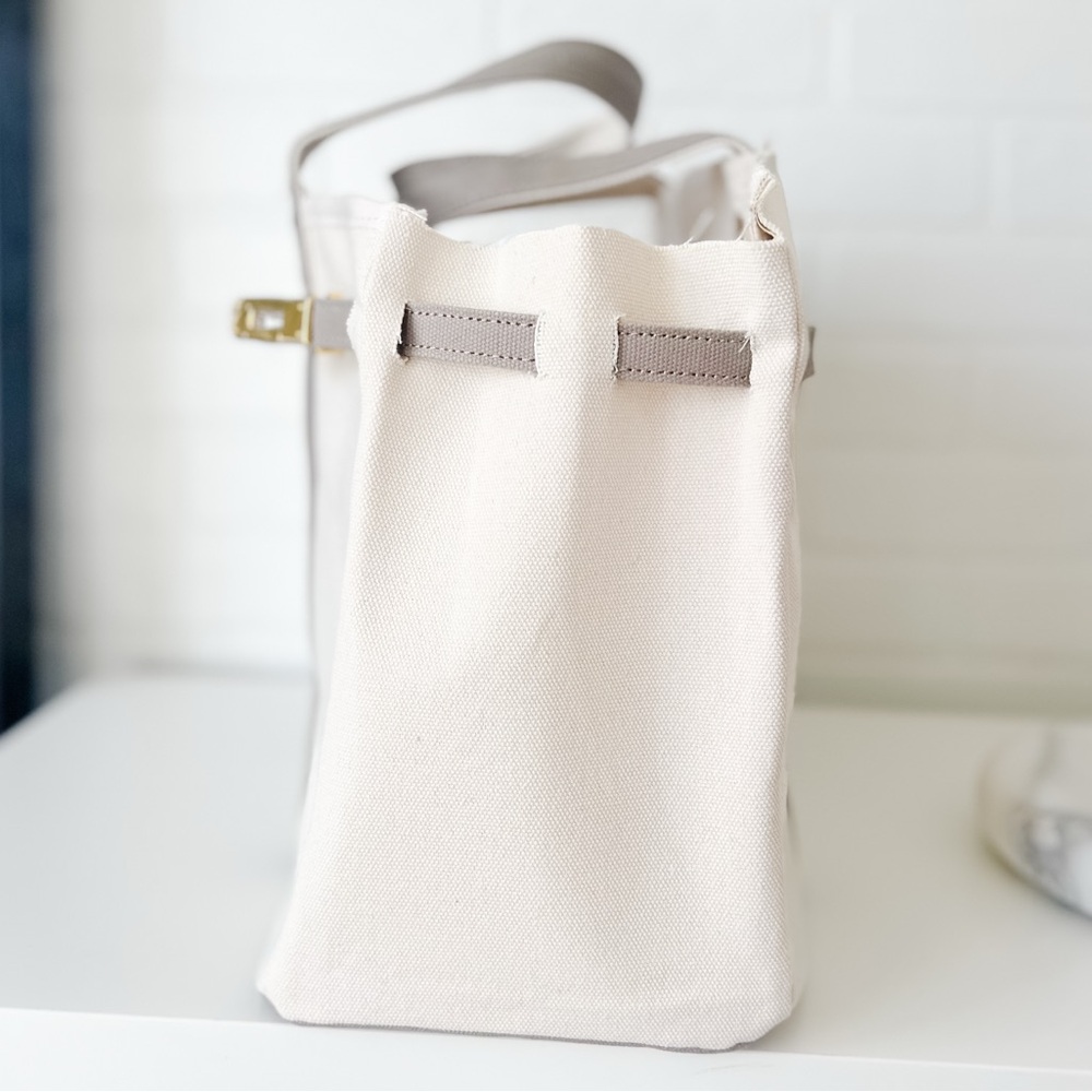 Canvas & Grey Tote – Neutral Minimal Carryall NEW & Ready to Ship - Picture 4 of 11